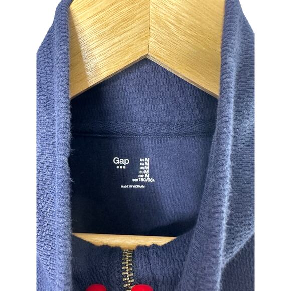 GAP Navy Blue 1/4 Zip Knit Long Sleeve Pullover Men's Size Medium Pockets - Picture 4 of 7